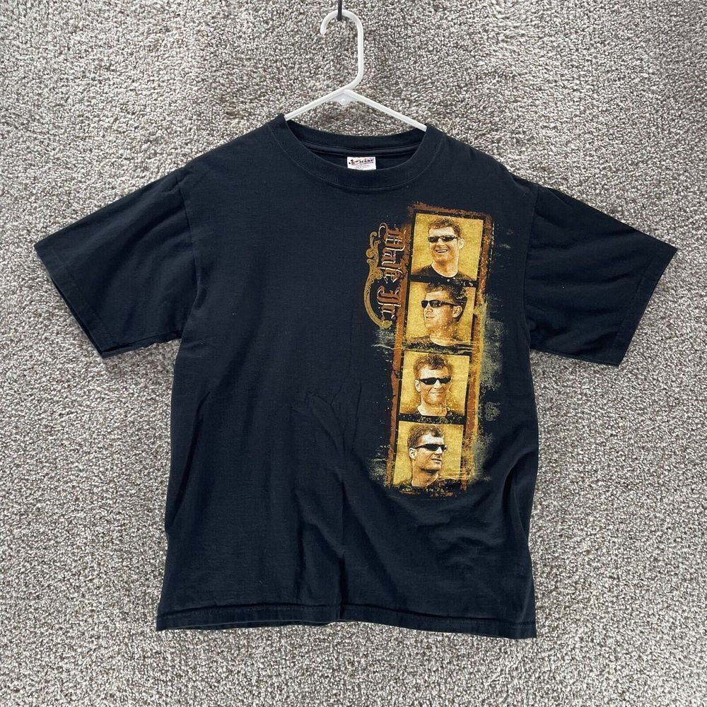 Dale‎ Earnhardt Jr Shirt Mens Medium Black Chase Authentics NASCAR Racing Cotton